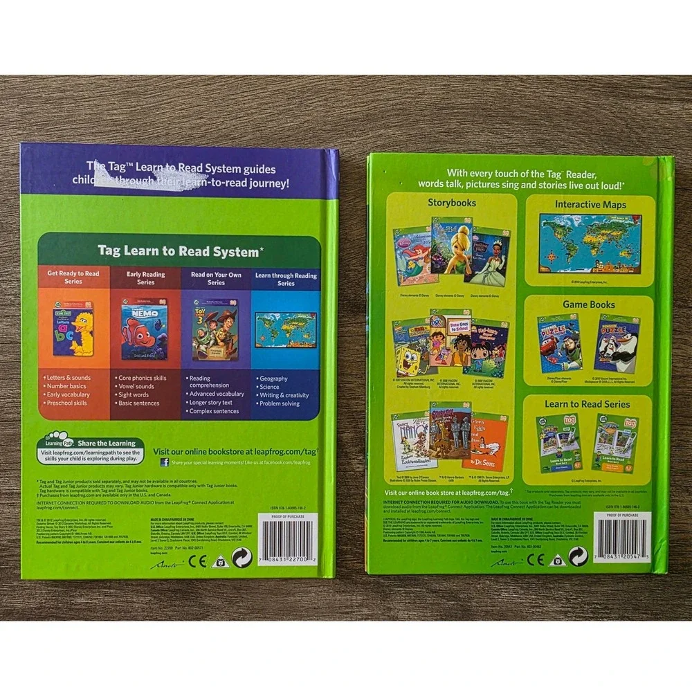LeapFrog Tag Reading System Disney Brave and Tangled Interactive Books Lot of 2